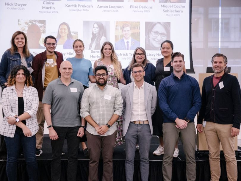 Prolaio team members who received the “Prolains of the Month” award posing for a group photo in the company’s office